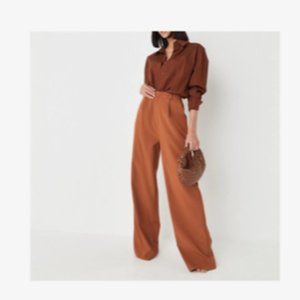Extra Long Tall Brown Wide Leg Pants